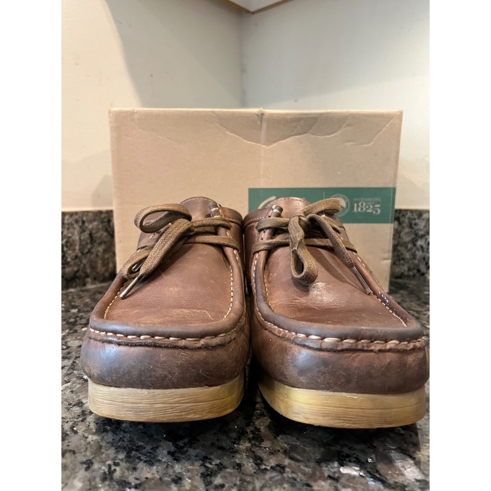 Clarks Stinson Lo Mens 9.5 Beeswax Leather Moc Toe Oxford Shoes 26066018 Brown - Picture 2 of 10